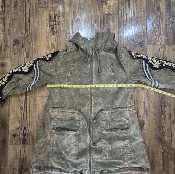 Free People Golden Quills Green Military Parka Size XS - Picture 5 of 9